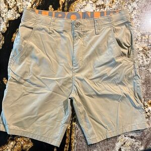 Tan Flat Front Shorts with Classic Design